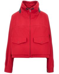 Loewe - Cotton And Silk Jacket With Leather Details - Lyst