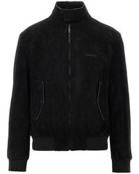 Gucci - Suede Leather Bomber Jacket - Lyst
