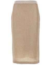 Tory Burch - Lurex Mesh Midi Skirt - Lyst