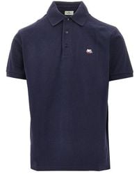 Etro - Logo Embroidery Piquet Polo Shirt - Lyst