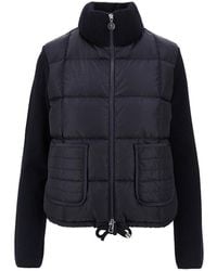 Moncler - Padded Nylon And Wool Cardigan - Lyst