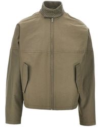 Bottega Veneta - Harrington Jacket With Leather Collar - Lyst