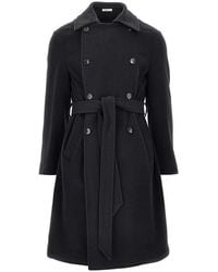 BRERAS Milano - Wool Cloth Coat With Belt - Lyst