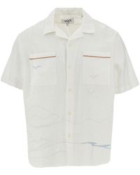 Wax London - 'Didcot' Embroidered Cotton And Linen Shirt - Lyst