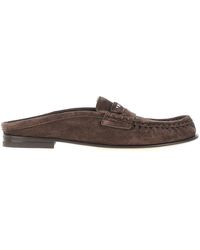 Fendi - Scrunch' Suede Leather Sabot - Lyst