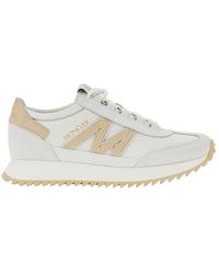 Moncler - 'Pacey2' Leather And Canvas Sneakers - Lyst