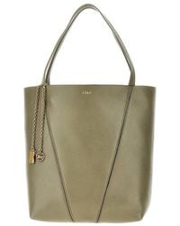 Chloé - Medium 'Chloé Spin' Leather Tote Bag - Lyst