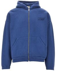 Autry - Full-Zip Hoodie With Logo Patch - Lyst