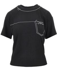 Emporio Armani - Embroidered Interlock Jersey T-Shirt - Lyst