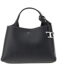 Tod's - Grain Leather Micro Shopping Bag - Lyst