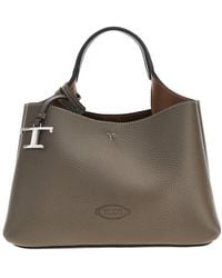 Tod's - Grained Leather Micro Shopping Bag - Lyst