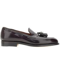 Alden - Spazzolato Leather Loafers With Tassels - Lyst