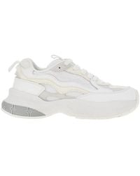 Emporio Armani - Mesh Sneakers With Leather Details - Lyst