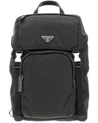 Prada - Re-Nylon Backpack With Triangle Logo - Lyst
