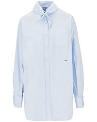 Prada - Poplin Shirt With Scarf - Lyst