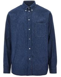 Fendi - Denim Shirt With Ff Embroidery - Lyst