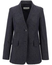Max Mara - Denim Fabric Single-Breasted Jacket - Lyst