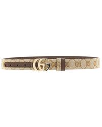 Gucci - Gg Fabric And Leather Reversible Belt - Lyst