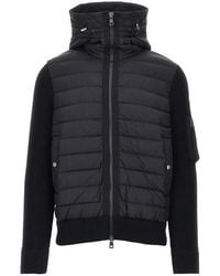 Moncler - Padded Nylon And Wool Cardigan - Lyst