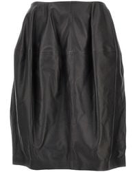TOTEME - Nappa Leather Knee-Length Skirt - Lyst