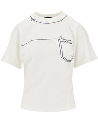 Emporio Armani - Embroidered Interlock Jersey T-Shirt - Lyst