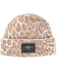 Ganni - Recycled Wool Blend Beanie Hat - Lyst