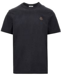 Moncler - Cotton Jersey T-Shirt With Logo Patch - Lyst