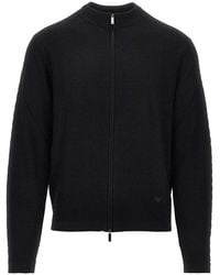Emporio Armani - Virgin Wool Knitted Cardigan - Lyst