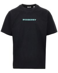 Burberry - Heritage Logo Print T-Shirt - Lyst