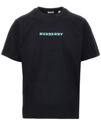 Burberry - T-Shirt Con Stampa Logo Heritage - Lyst