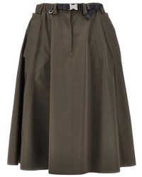 Prada - Technical Canvas Midi Skirt - Lyst