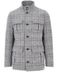 Herno - Prince Of Wales Wool-Blend Field Jacket - Lyst