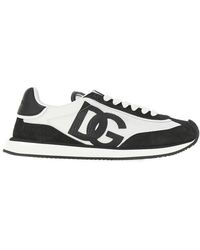 Dolce & Gabbana - Leather And Mesh 'Dg Cushion' Sneakers - Lyst