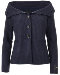 Pinko - Pinstriped Flannel Single-Breasted Jacket - Lyst