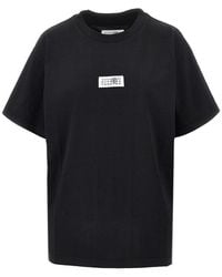 MM6 by Maison Margiela - Numeric Logo Label T-Shirt - Lyst