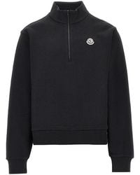 Moncler - Cotton Sweatshirt With Logo Patch - Lyst