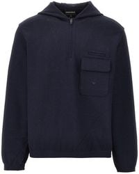 Emporio Armani - Travel Essential Piquet Jersey Hoodie - Lyst