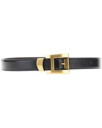 Versace - Leather Belt With Logo Print - Lyst
