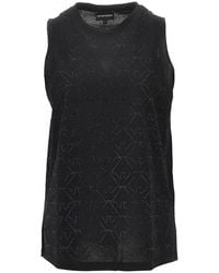 Emporio Armani - Jersey Top With Strass Eagle Motif - Lyst