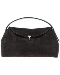 TOTEME - Suede Leather 'T-Lock' Top-Handle Bag - Lyst