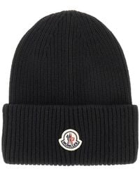 Moncler - Wool And Cashmere Tricot Beanie Hat - Lyst