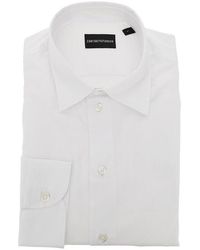 Emporio Armani - Micro-Textured Cotton Shirt - Lyst