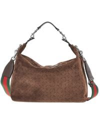 Gucci - Openworked Suede Medium 'Brera' Bag - Lyst