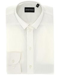 Emporio Armani - Stretch Poplin Shirt - Lyst