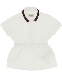 Gucci - Piquet Mini Dress With Web Ribbon Kids - Lyst