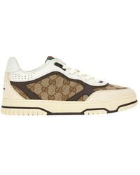 Gucci - ' Re-Web' Leather Sneakers - Lyst