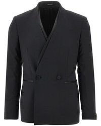 Tagliatore - Collarless Double-Breasted Tuxedo Jacket - Lyst