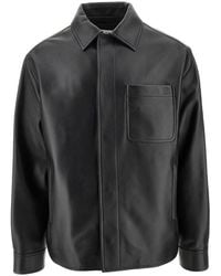 Loewe - Leather Shirt Jacket - Lyst