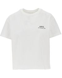 A.P.C. - Logo Print Cotton T-Shirt - Lyst