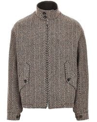 Emporio Armani - Knitted Blouson With Chevron Motif - Lyst